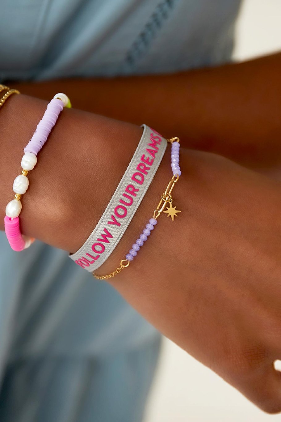 Set aus zwei Armbändern - Dreams Lila Polyester Bild2